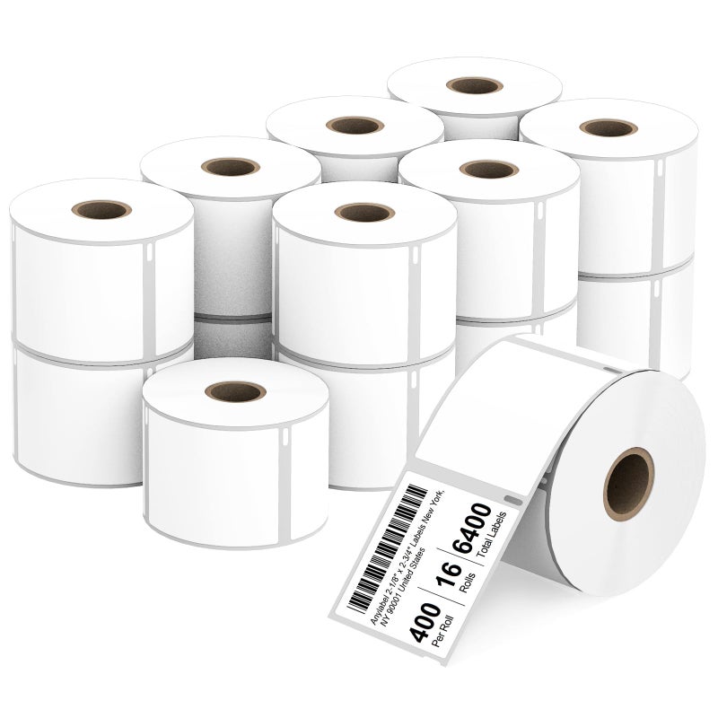 Anylabel Compatible 2-1/8" x 2-3/4" Direct Thermal Labels Replacement for DYMO 30258 Barcodes Address Postage, Compatible with Rollo, DYMO 4XL & Zebra Desktop Printers (16 Rolls, 400 Labels/Roll) - Image 1